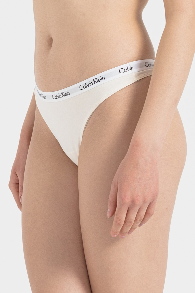 CALVIN KLEIN Set de chiloti tanga cu banda logo in talie - 3 perechi - Pled.ro