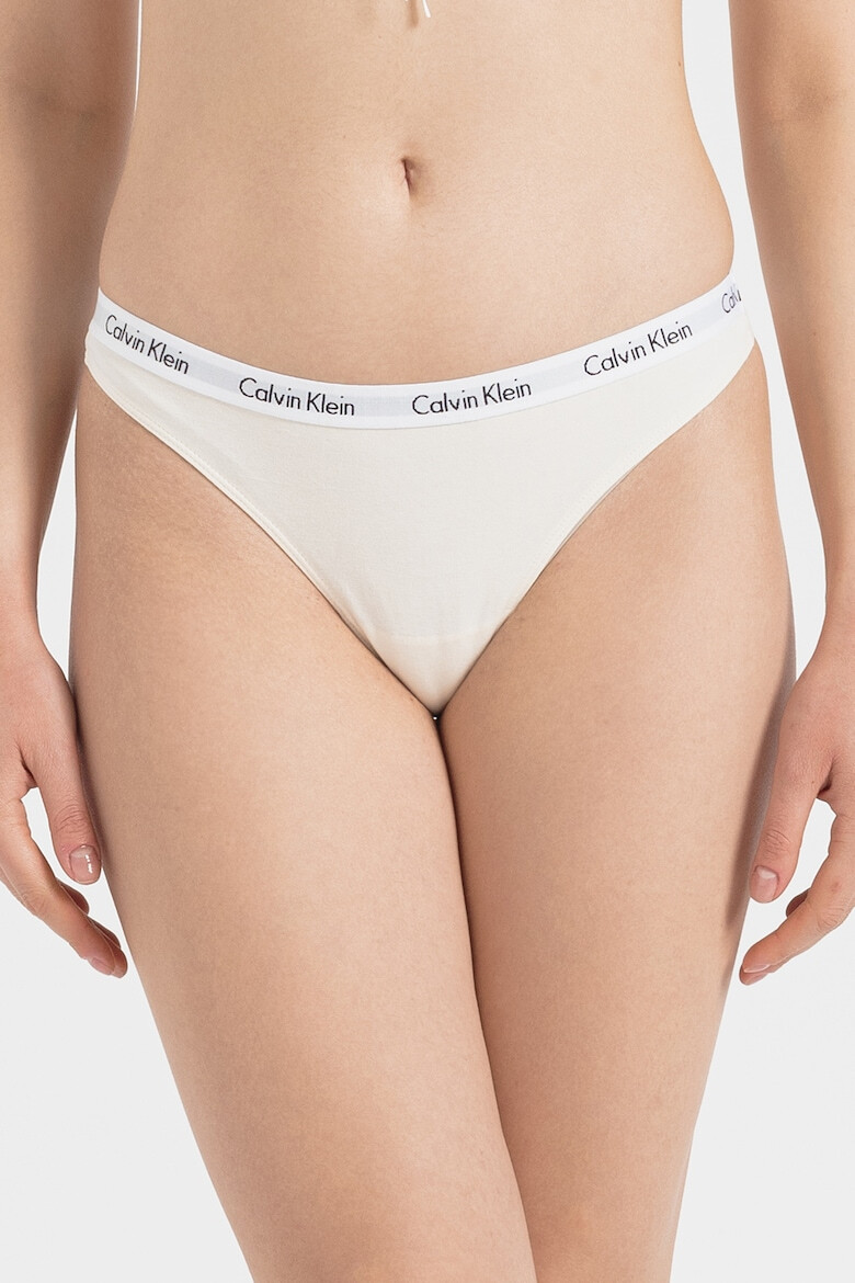 CALVIN KLEIN Set de chiloti tanga cu banda logo in talie - 3 perechi - Pled.ro