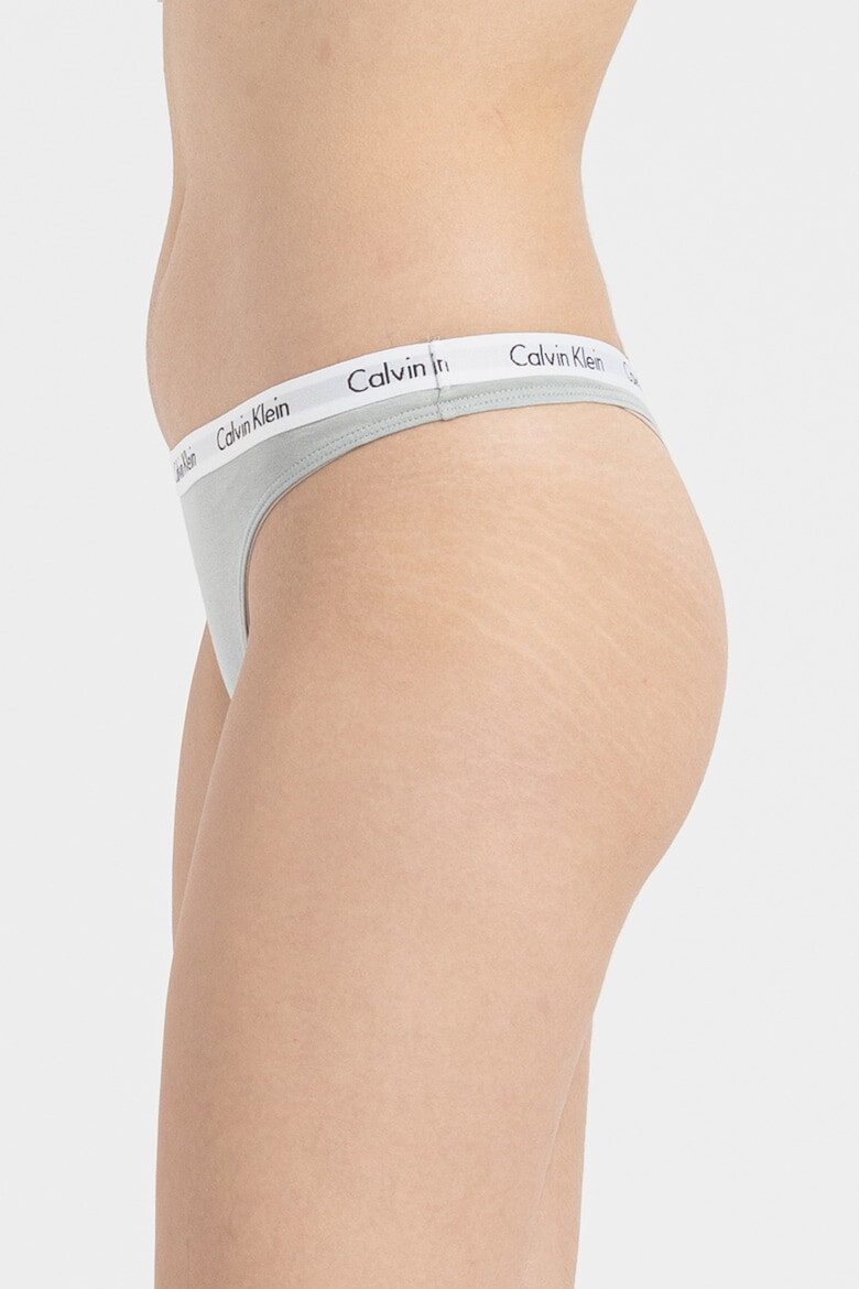 CALVIN KLEIN Set de chiloti tanga cu banda logo in talie - 3 perechi - Pled.ro