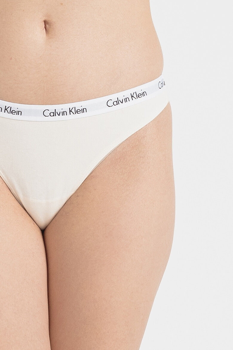 CALVIN KLEIN Set de chiloti tanga cu banda logo in talie - 3 perechi - Pled.ro