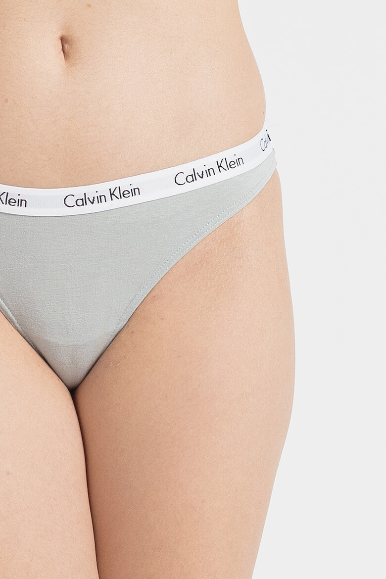 CALVIN KLEIN Set de chiloti tanga cu banda logo in talie - 3 perechi - Pled.ro