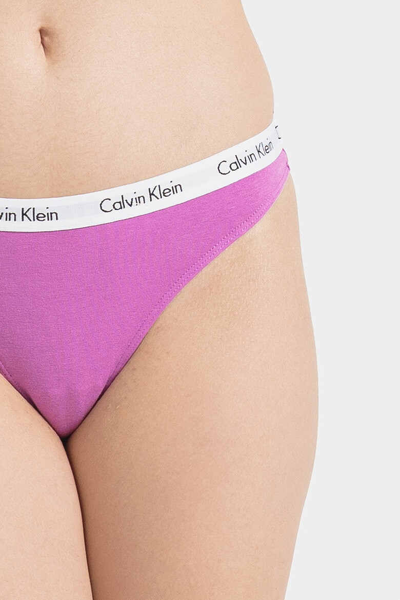 CALVIN KLEIN Set de chiloti tanga cu banda logo in talie - 3 perechi - Pled.ro