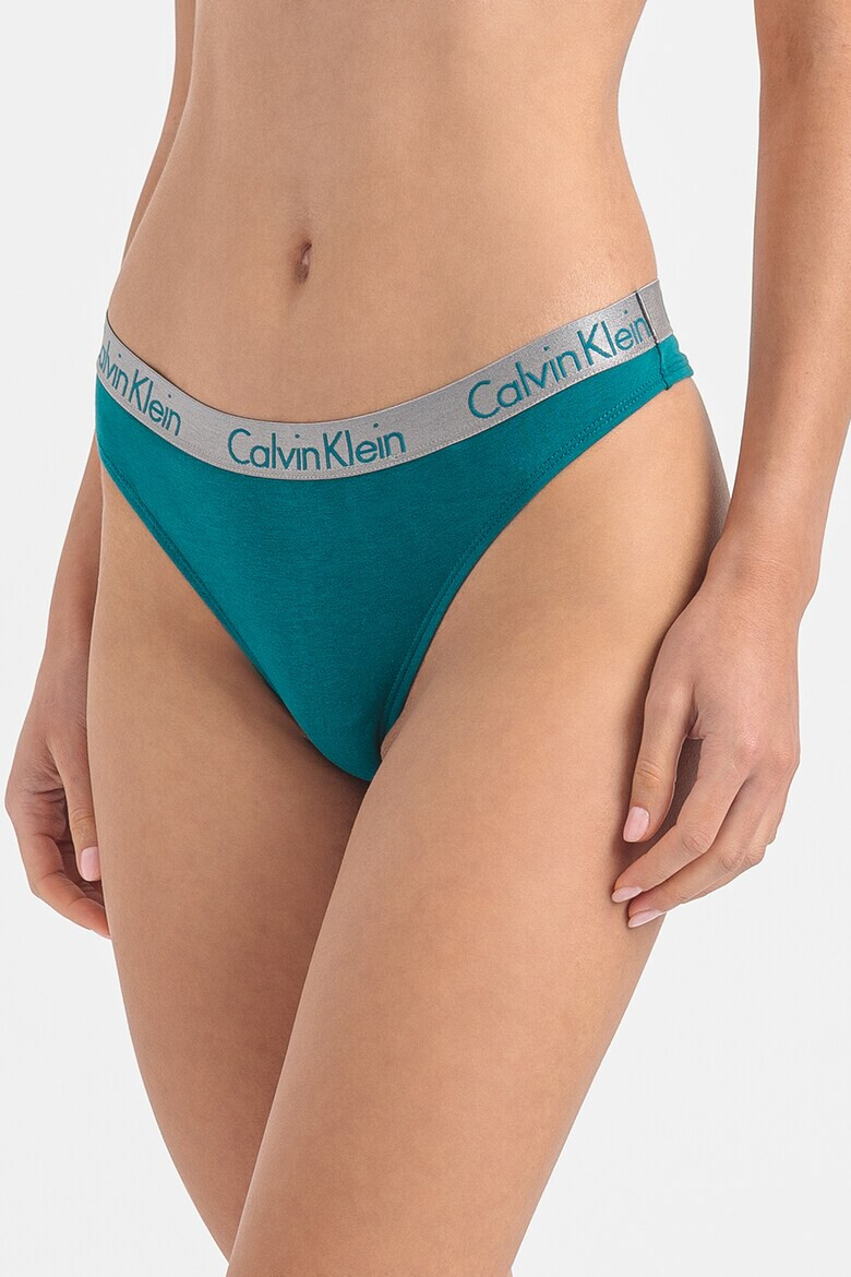 CALVIN KLEIN Set de chiloti tanga cu banda logo in talie - 3 perechi - Pled.ro