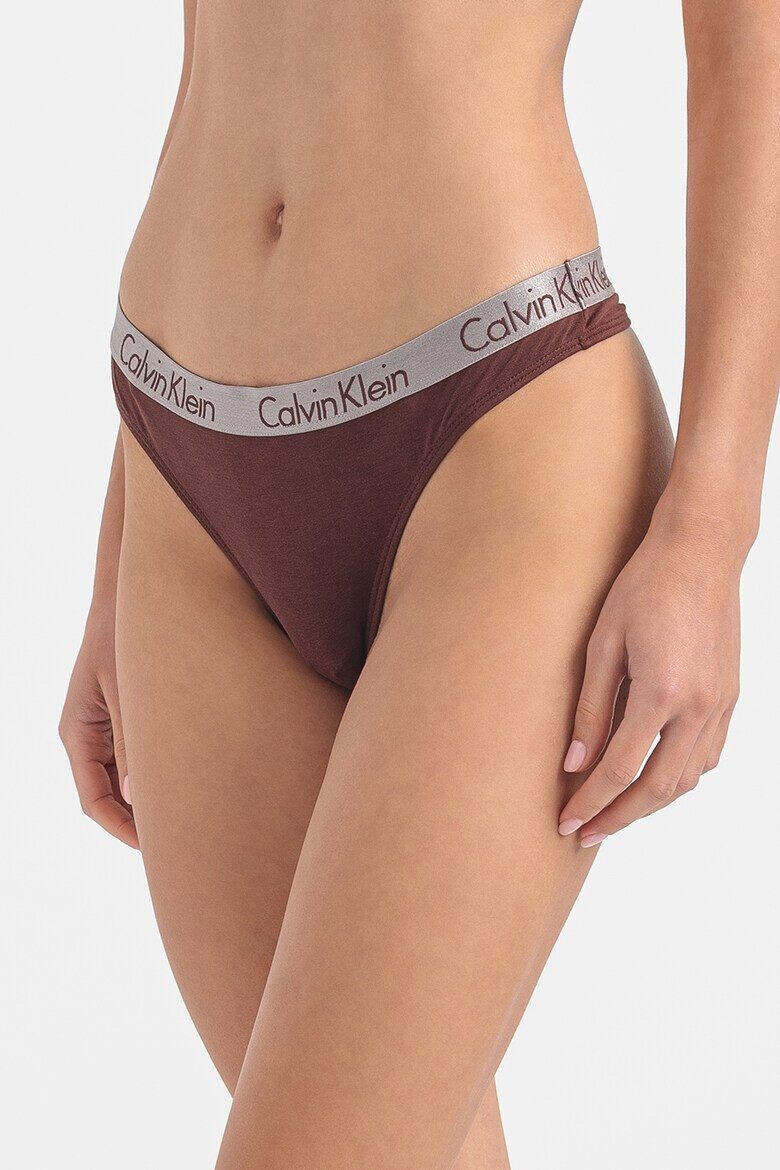 CALVIN KLEIN Set de chiloti tanga cu banda logo in talie - 3 perechi - Pled.ro