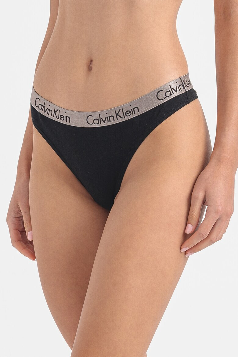 CALVIN KLEIN Set de chiloti tanga cu banda logo in talie - 3 perechi - Pled.ro