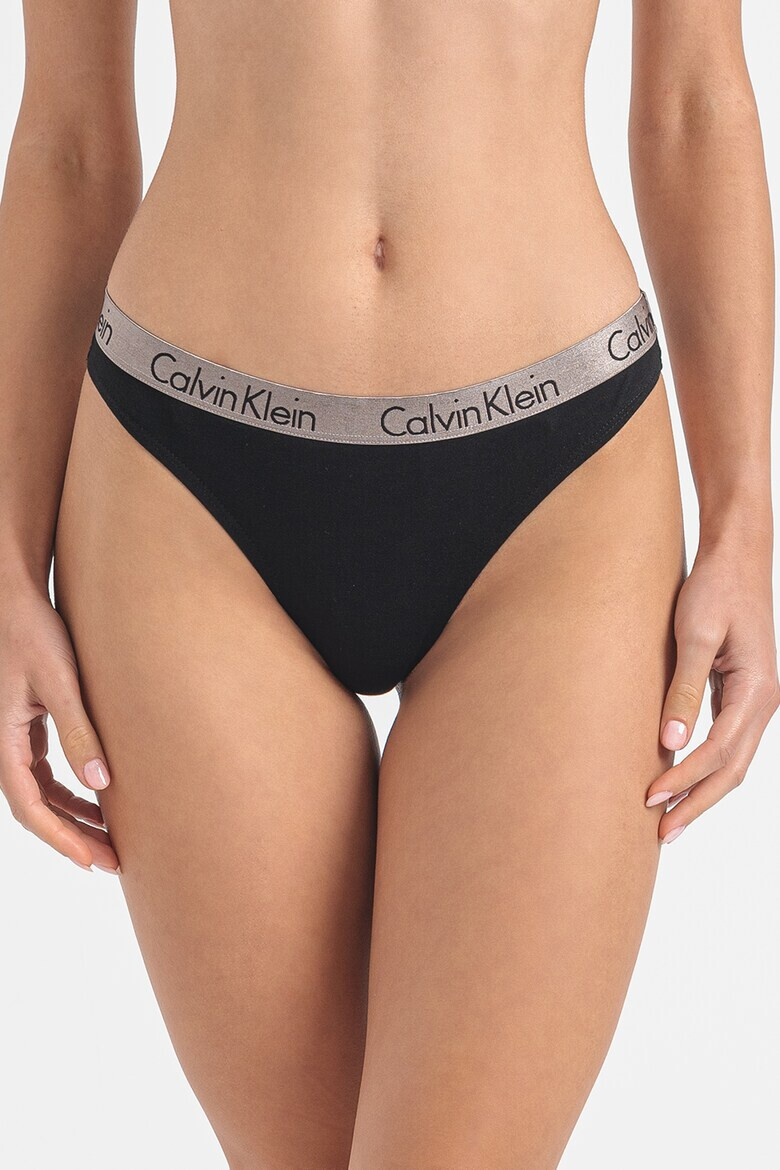 CALVIN KLEIN Set de chiloti tanga cu banda logo in talie - 3 perechi - Pled.ro