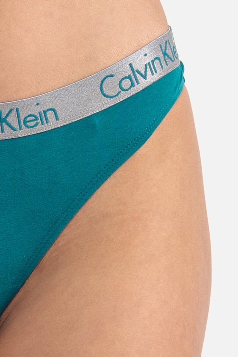 CALVIN KLEIN Set de chiloti tanga cu banda logo in talie - 3 perechi - Pled.ro