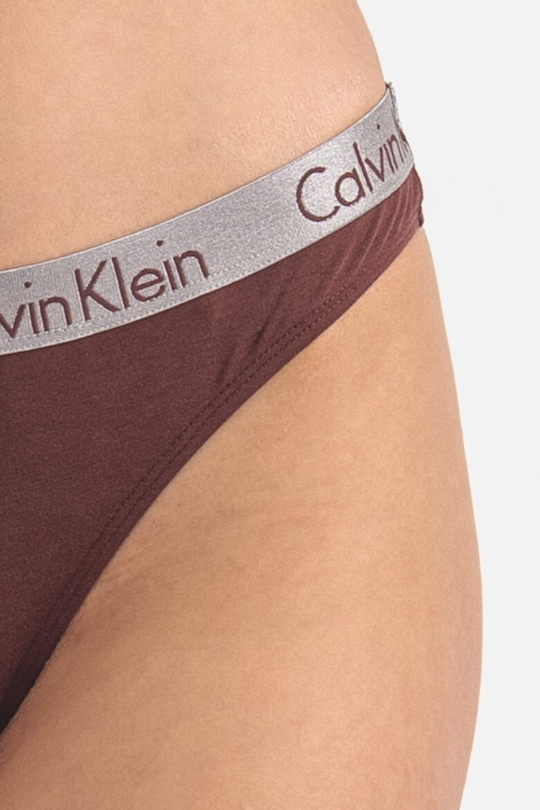 CALVIN KLEIN Set de chiloti tanga cu banda logo in talie - 3 perechi - Pled.ro