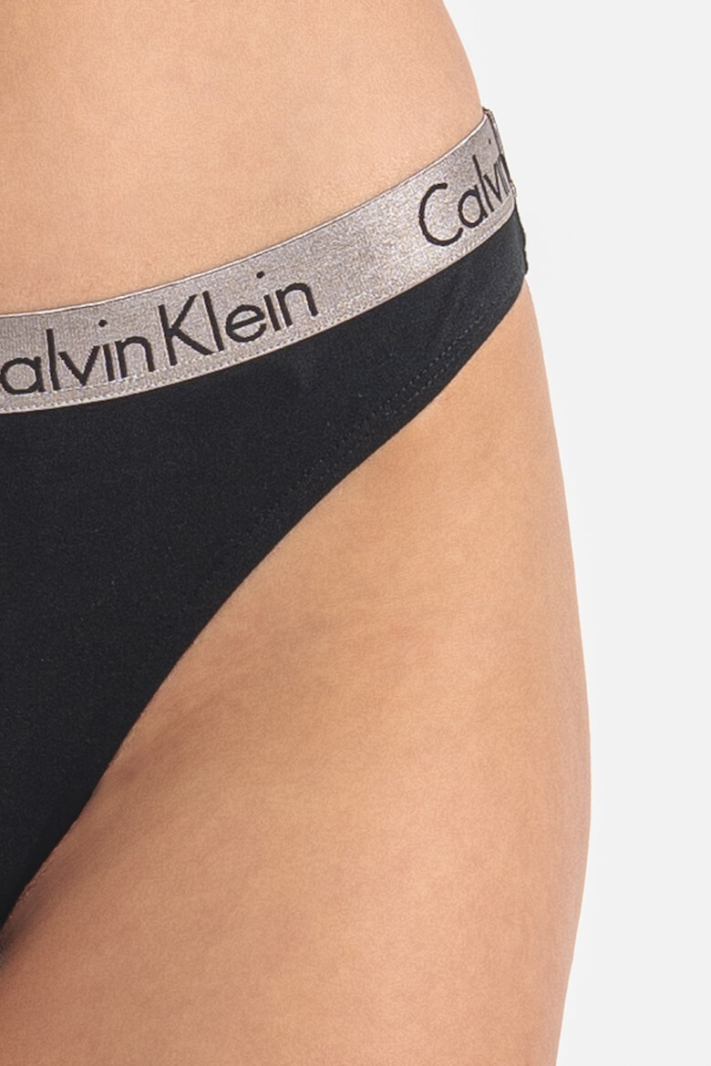 CALVIN KLEIN Set de chiloti tanga cu banda logo in talie - 3 perechi - Pled.ro