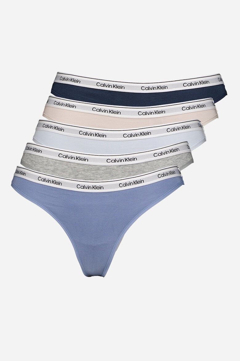 CALVIN KLEIN Set de chiloti tanga cu logo - 5 perechi - Pled.ro