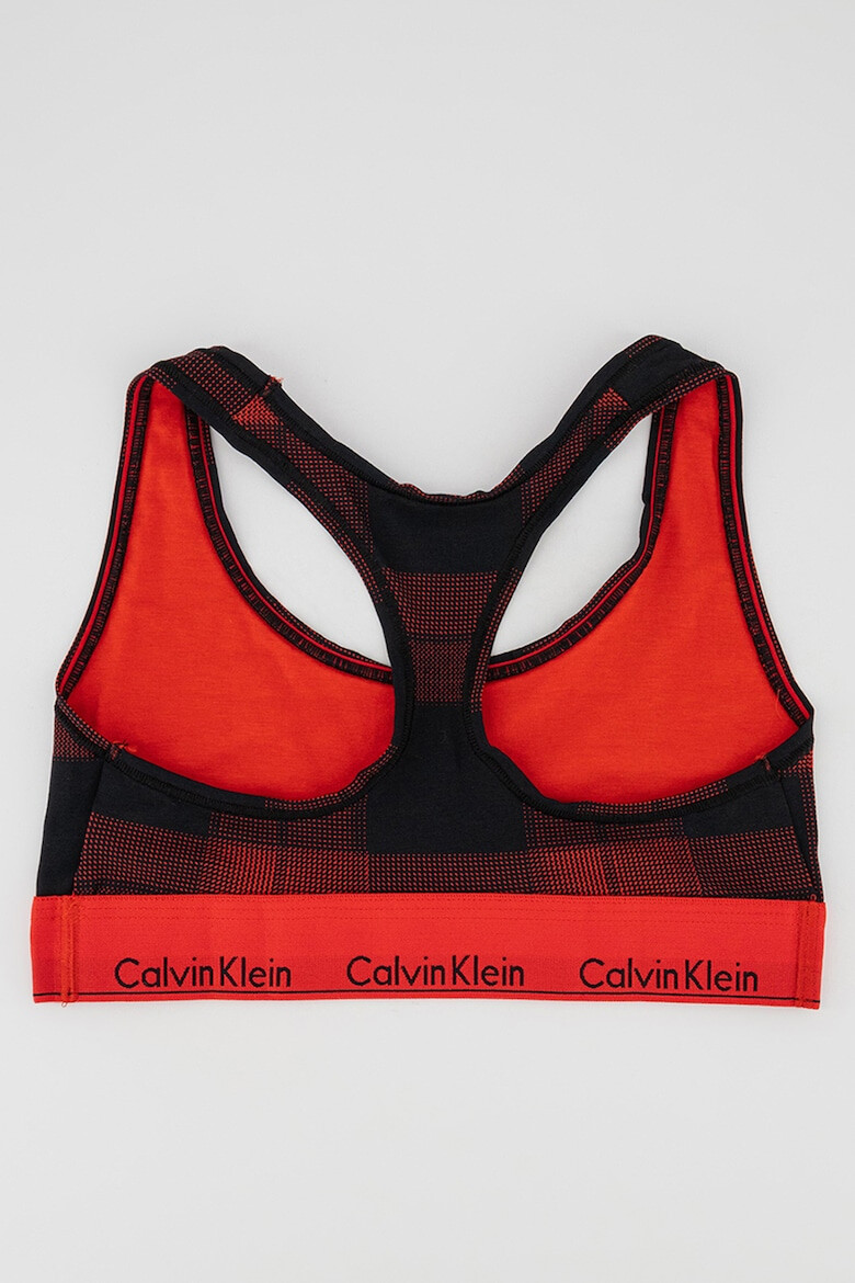 CALVIN KLEIN Set de chiloti tanga si bustiera cu model in carouri - Pled.ro