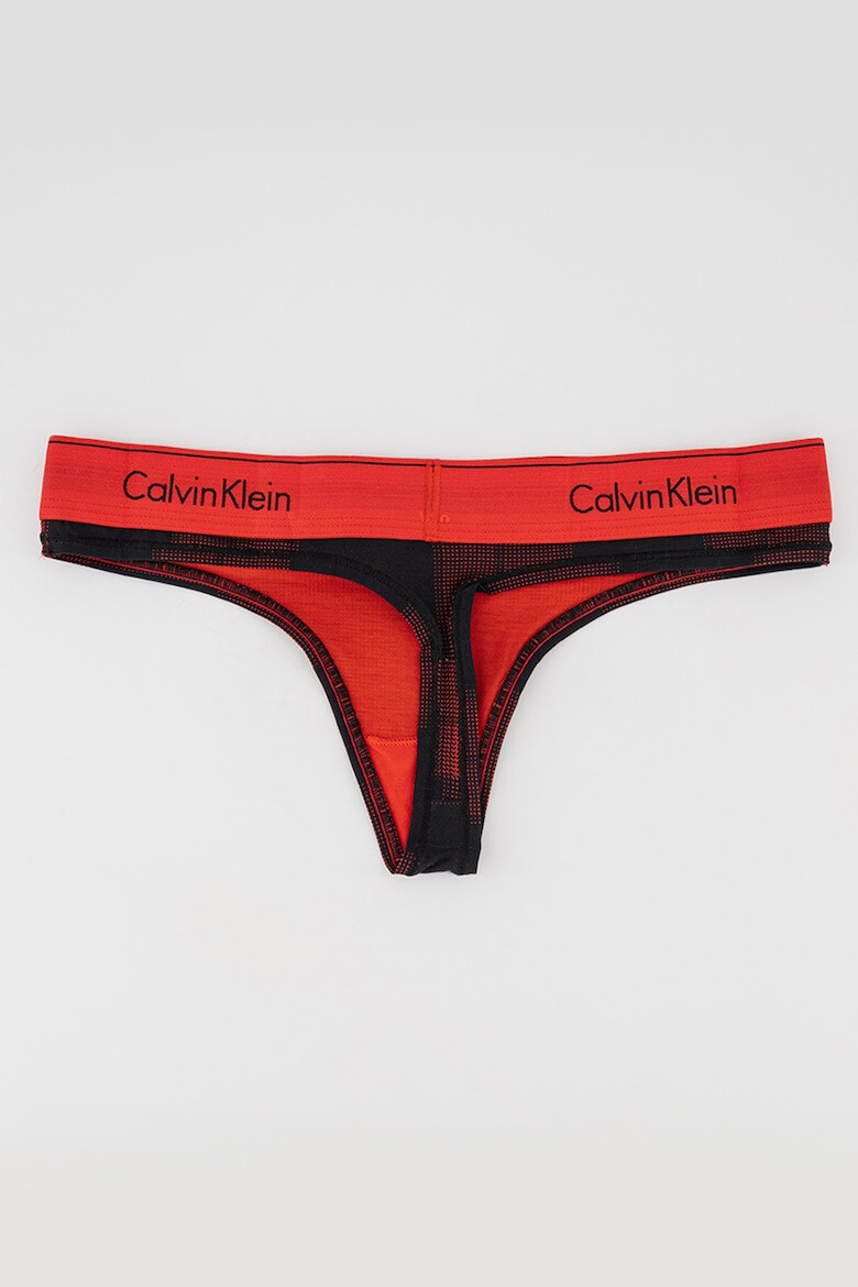 CALVIN KLEIN Set de chiloti tanga si bustiera cu model in carouri - Pled.ro