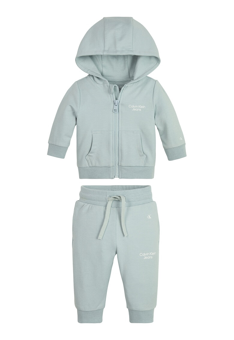 CALVIN KLEIN Set de hanorac din amestec de bumbac organic cu fermoar si pantaloni sport - Pled.ro