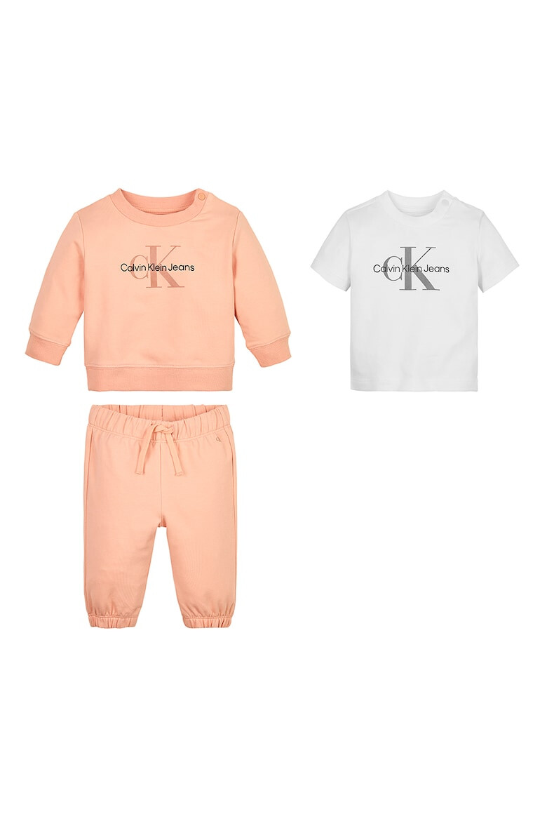 CALVIN KLEIN Set de imbracaminte din amestec de bumbac organic cu imprimeu logo - 3 piese - Pled.ro