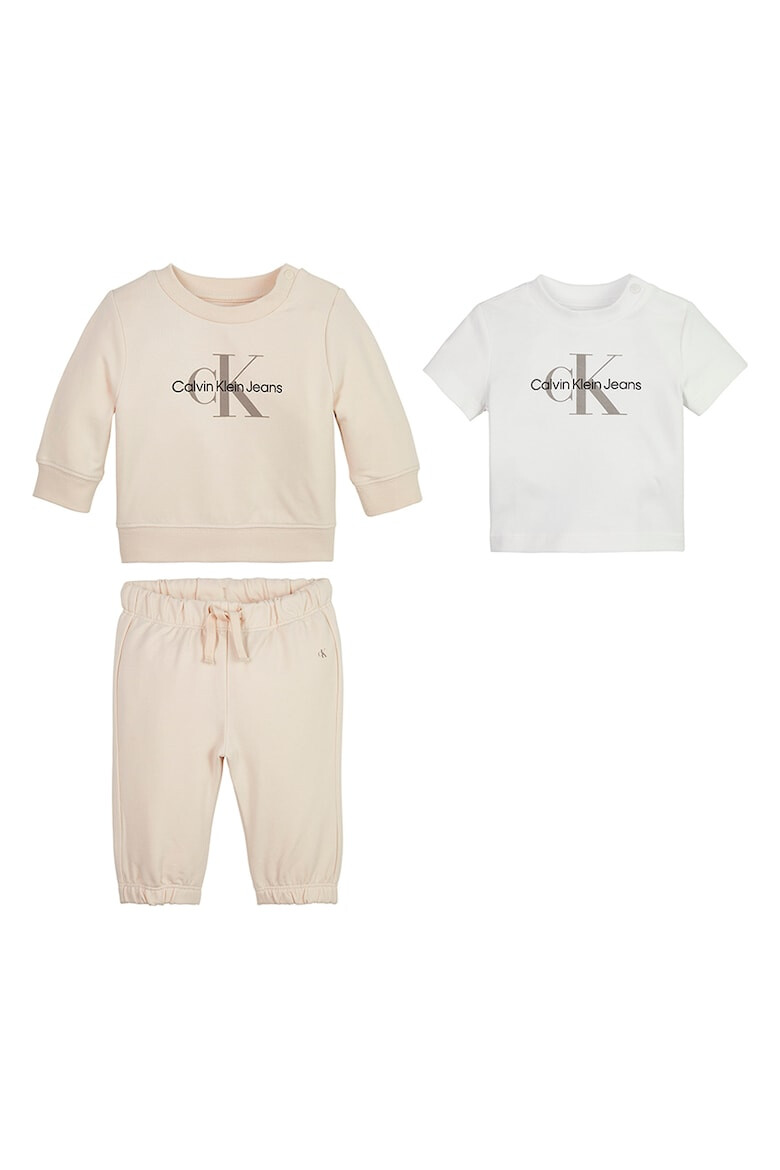 CALVIN KLEIN Set de imbracaminte din amestec de bumbac organic cu imprimeu logo - 3 piese - Pled.ro