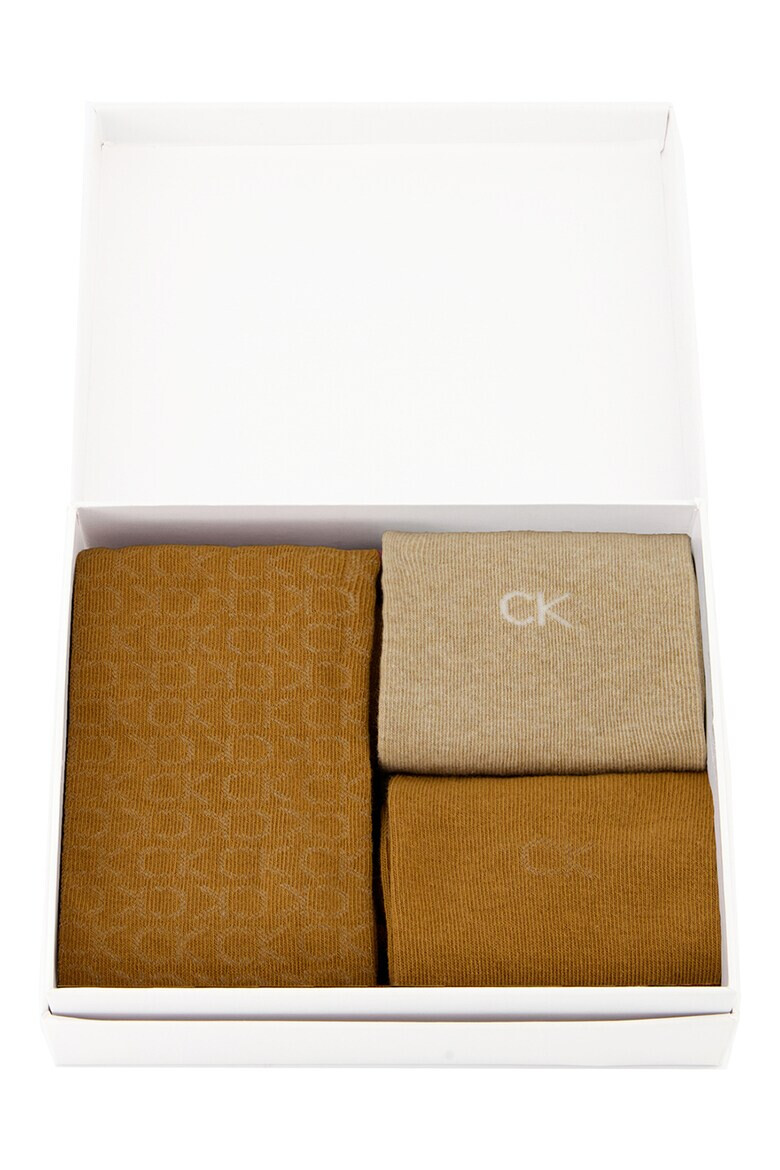 CALVIN KLEIN Set de sosete lungi cu logo - 3 perechi - Pled.ro