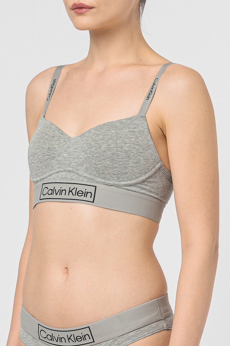 CALVIN KLEIN Sutien cu imprimeu logo si bretele ajustabile - Pled.ro