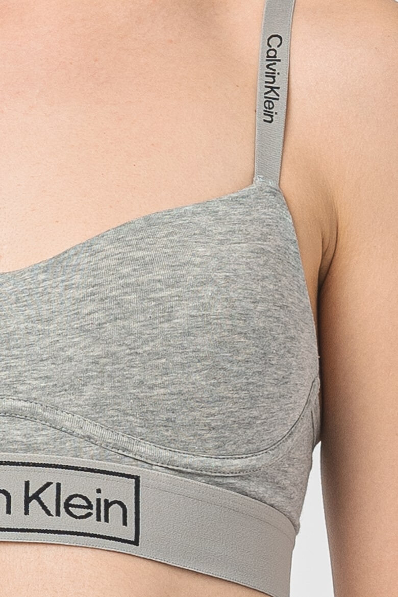 CALVIN KLEIN Sutien cu imprimeu logo si bretele ajustabile - Pled.ro