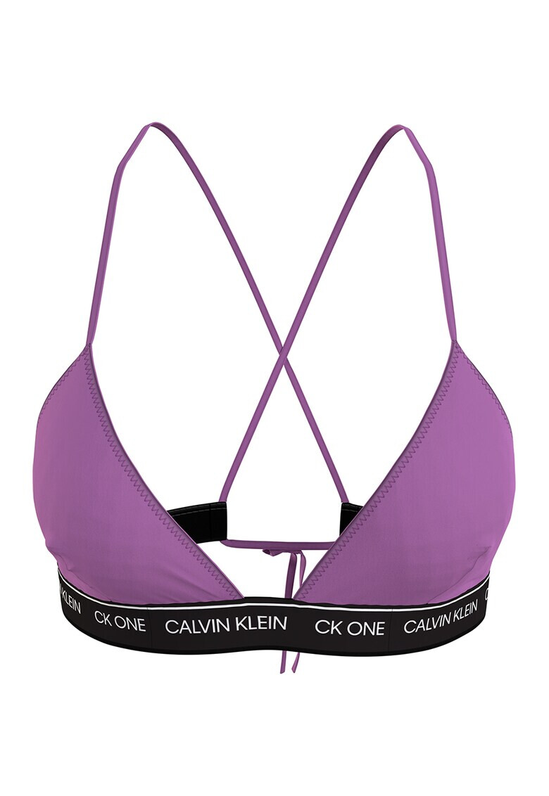 CALVIN KLEIN Sutien de baie cu cupe triunghiulare si banda logo - Pled.ro