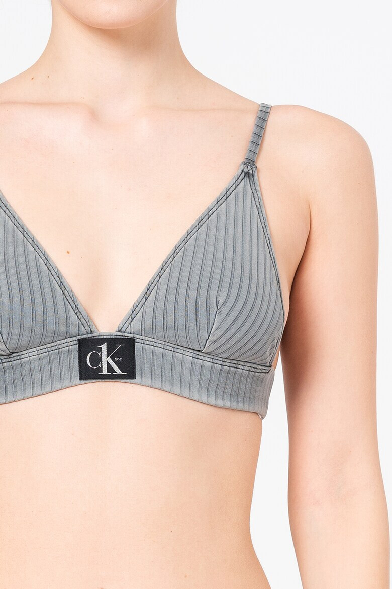 CALVIN KLEIN Sutien de baie cu cupe triunghiulare si striatii - Pled.ro