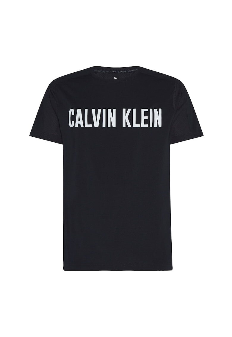 CALVIN KLEIN Tricou cu decolteu la baza gatului si imprimeu logo pentru fitness - Pled.ro