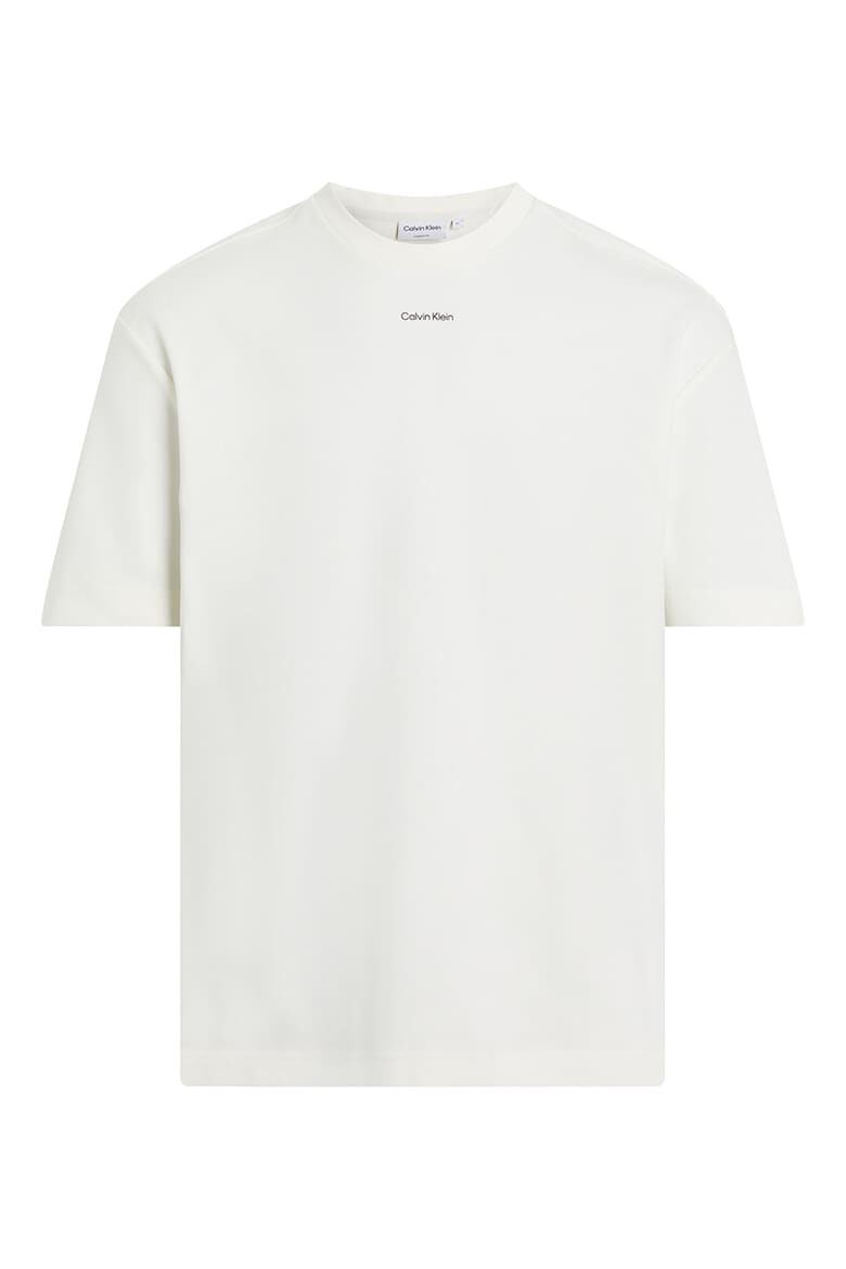 CALVIN KLEIN Tricou de bumbac organic cu decolteu la baza gatului - Pled.ro