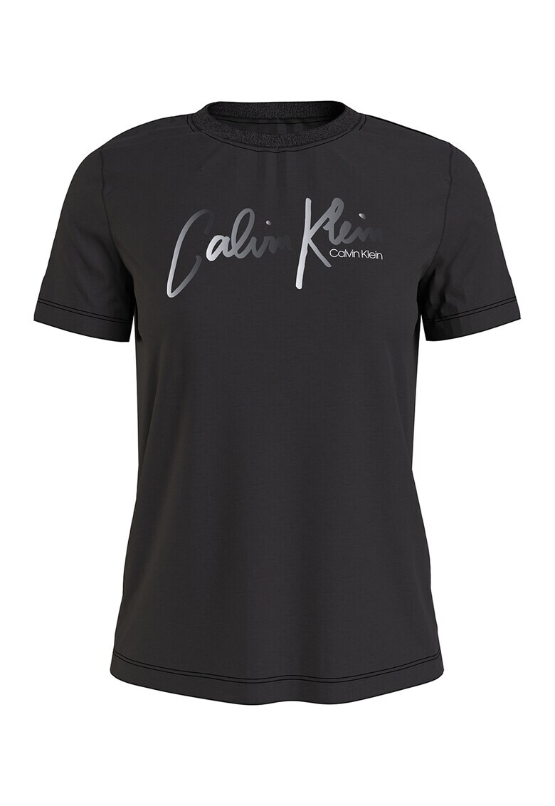 CALVIN KLEIN Tricou de bumbac organic cu imprimeu logo metalizat - Pled.ro