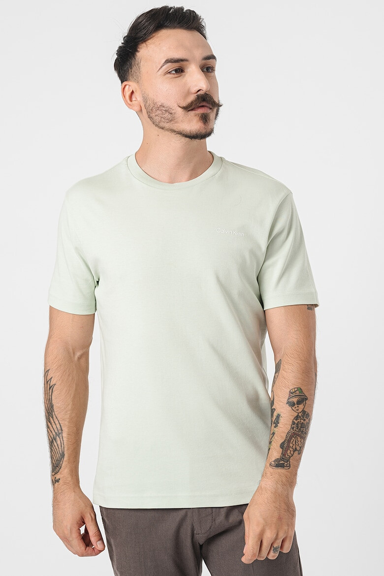 CALVIN KLEIN Tricou din bumbac cu decolteu la baza gatului - Pled.ro