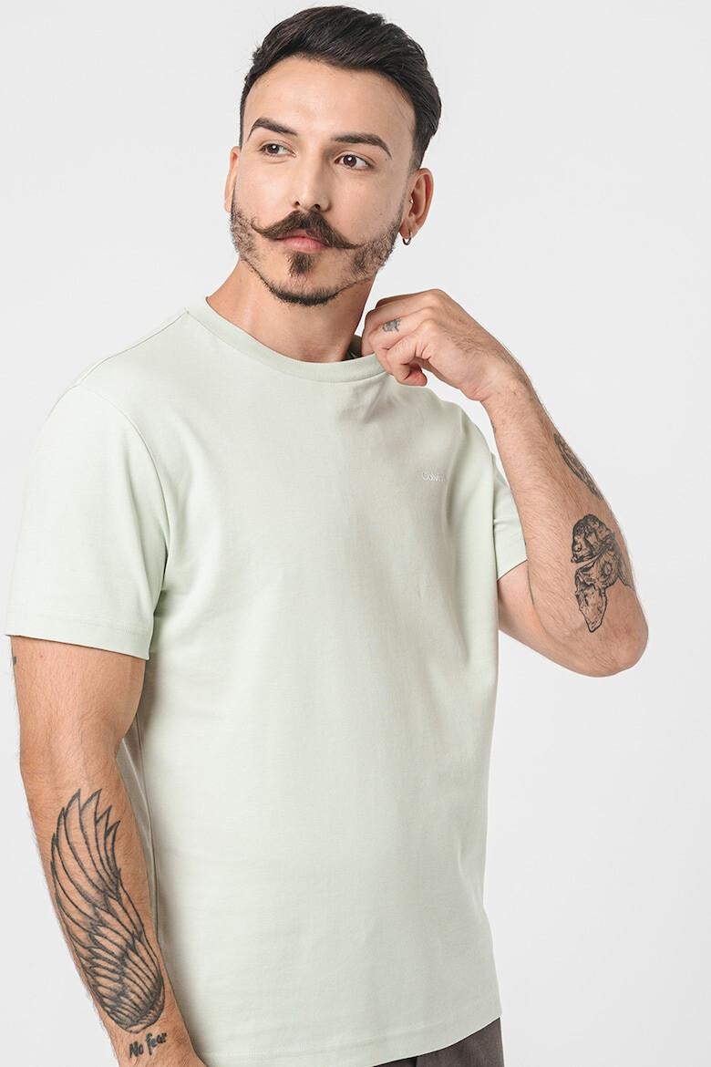 CALVIN KLEIN Tricou din bumbac cu decolteu la baza gatului - Pled.ro