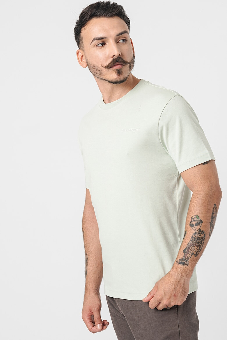 CALVIN KLEIN Tricou din bumbac cu decolteu la baza gatului - Pled.ro