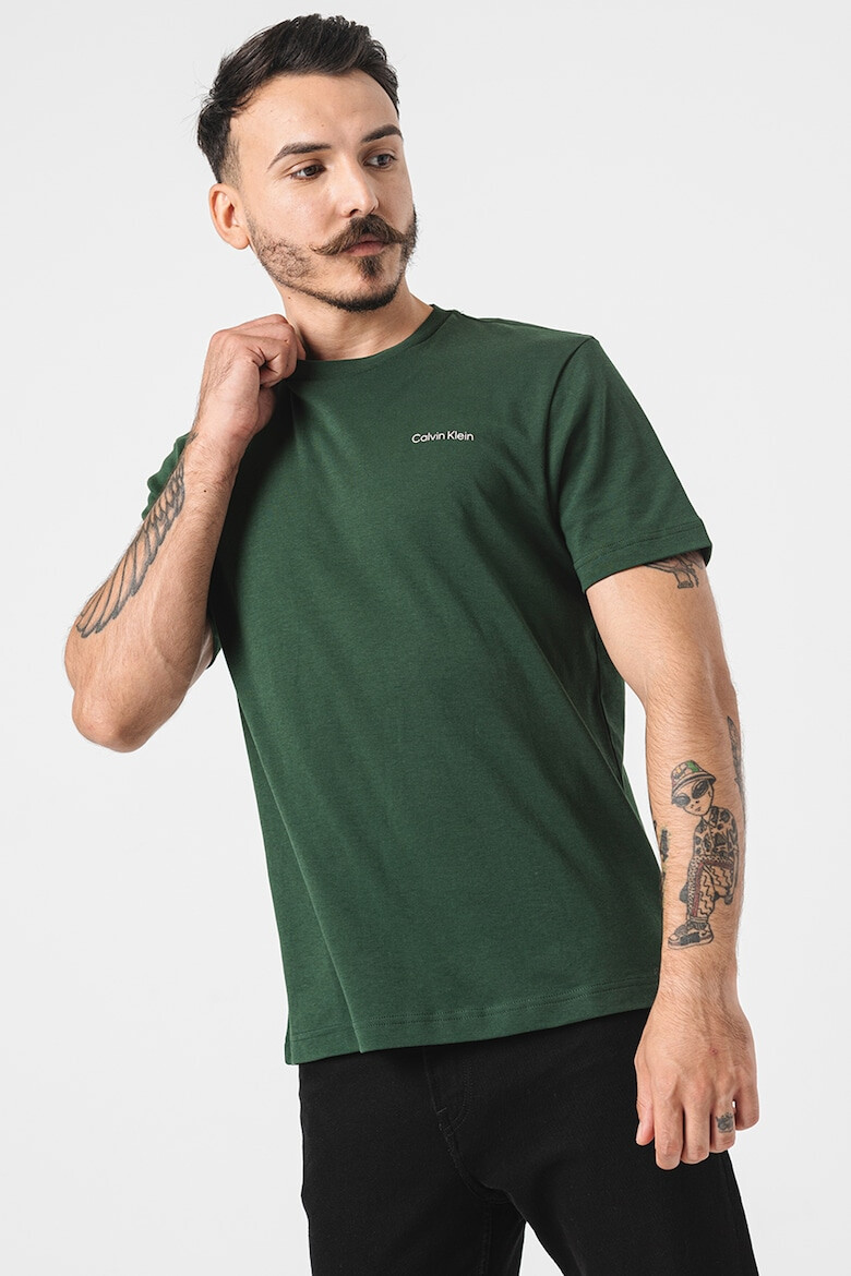 CALVIN KLEIN Tricou din bumbac cu decolteu la baza gatului - Pled.ro