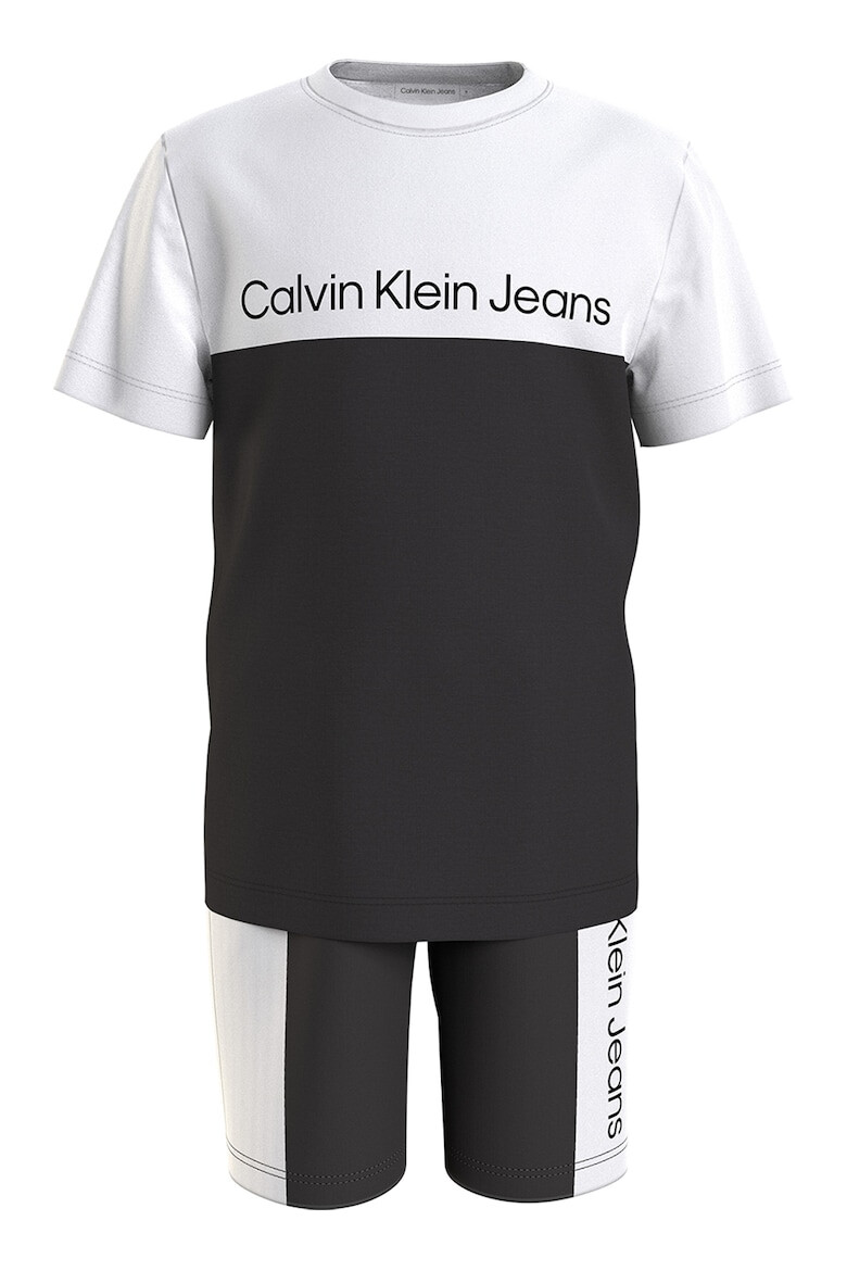 CALVIN KLEIN Tricou si pantaloni scurti din amestec de bumbac organic cu imprimeu logo - Pled.ro