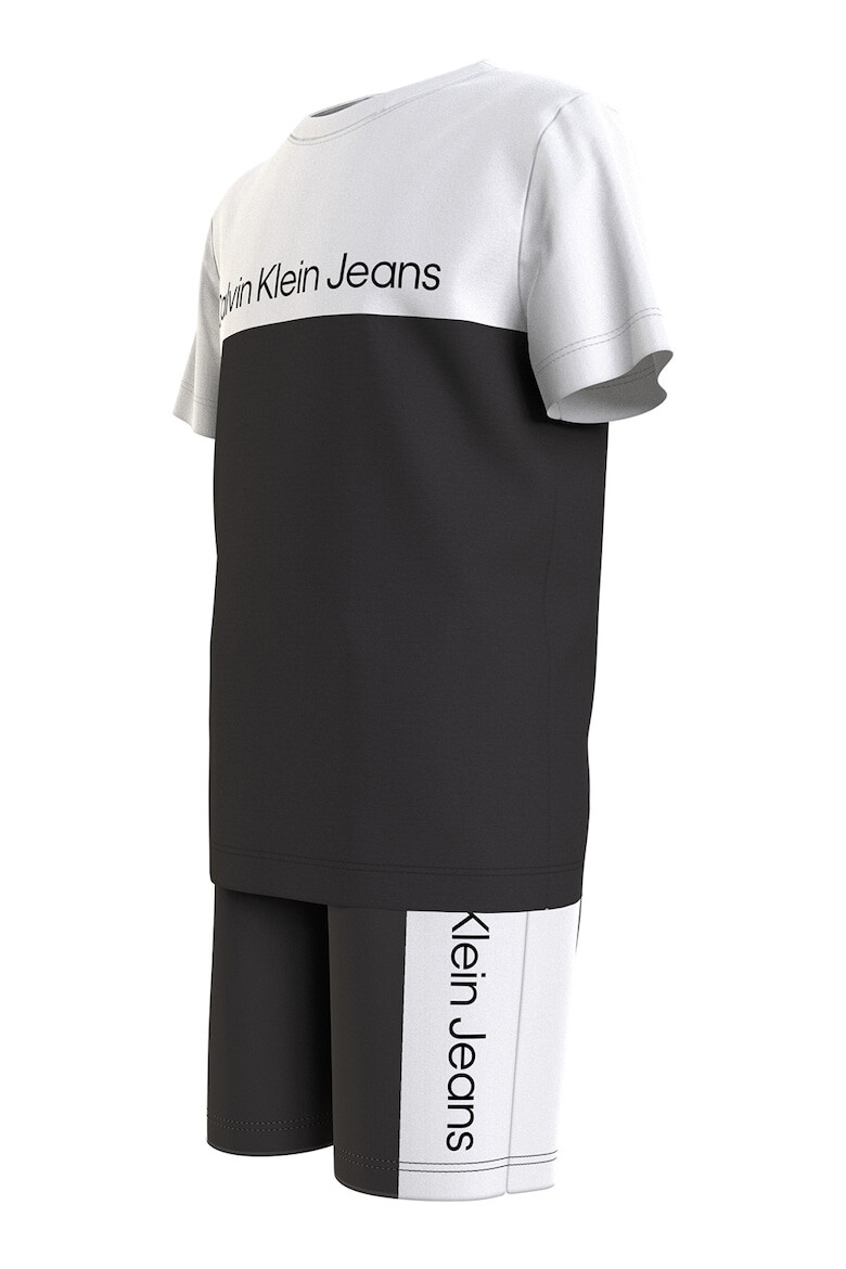 CALVIN KLEIN Tricou si pantaloni scurti din amestec de bumbac organic cu imprimeu logo - Pled.ro