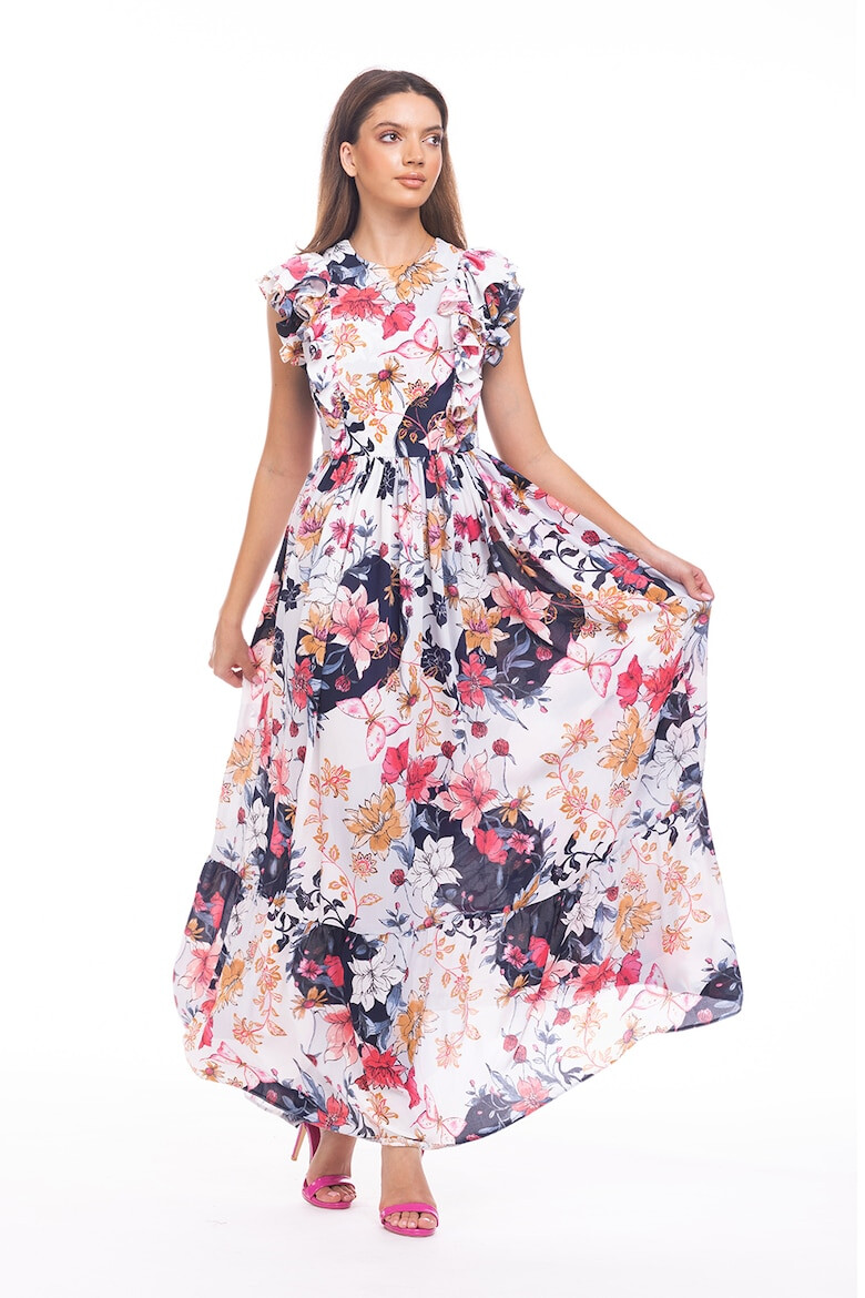 CAMISSI Rochie maxi evazata cu volane - Pled.ro