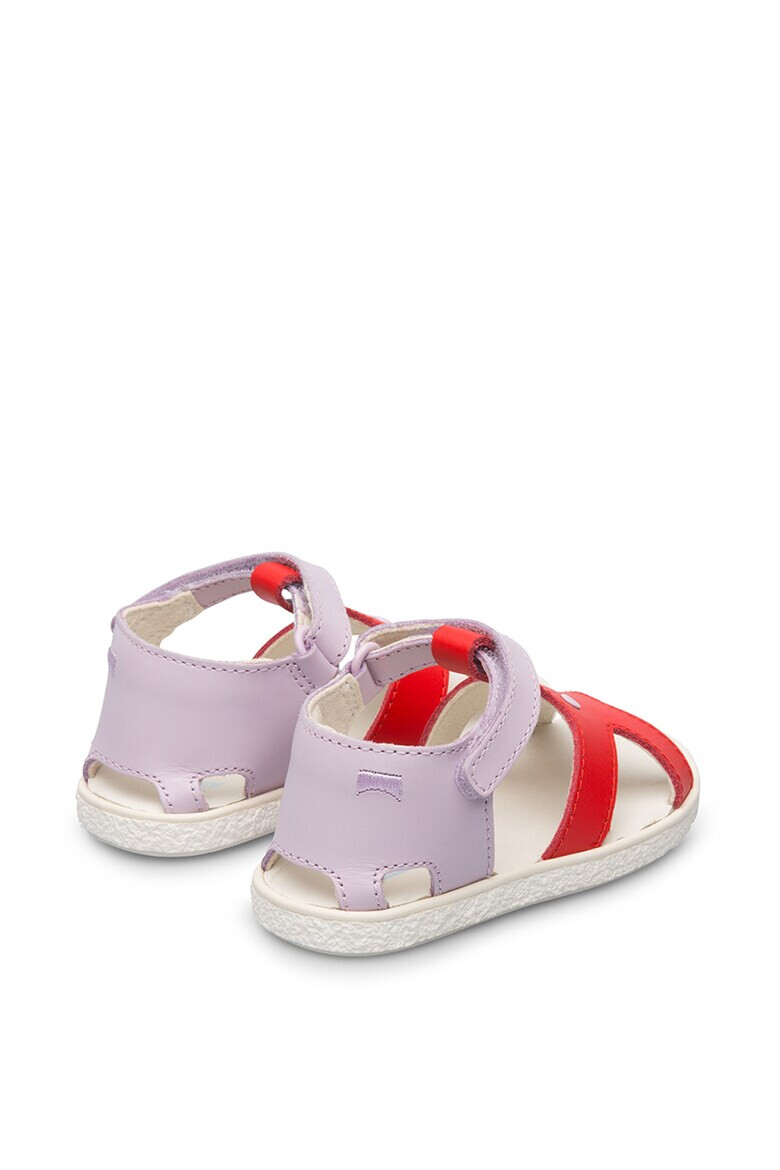 Camper Sandale din piele cu bareta cu inchidere velcro Twins 687 Lila prafuit Rosu vermillion - Pled.ro