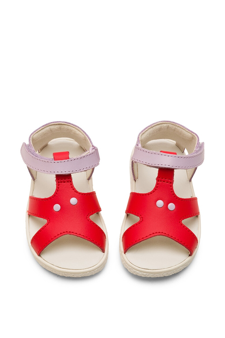 Camper Sandale din piele cu bareta cu inchidere velcro Twins 687 Lila prafuit Rosu vermillion - Pled.ro