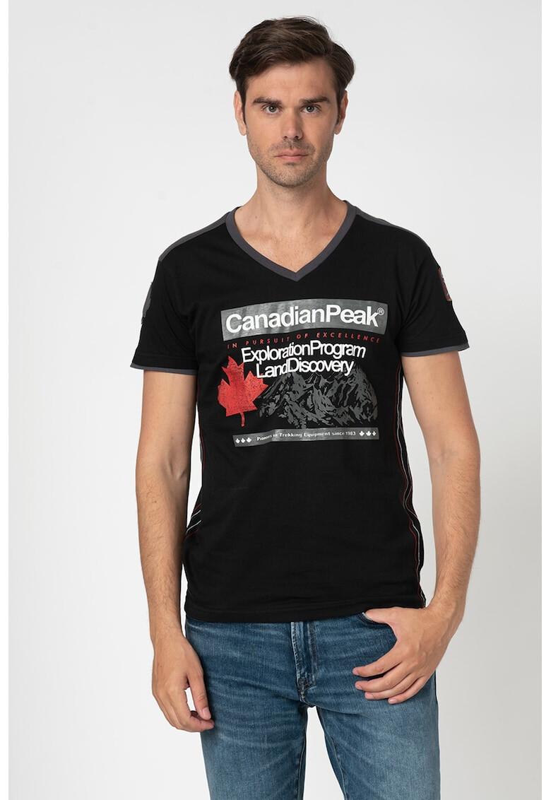 Canadian Peak Tricou cu decolteu in V si imprimeu frontal Janeiro - Pled.ro