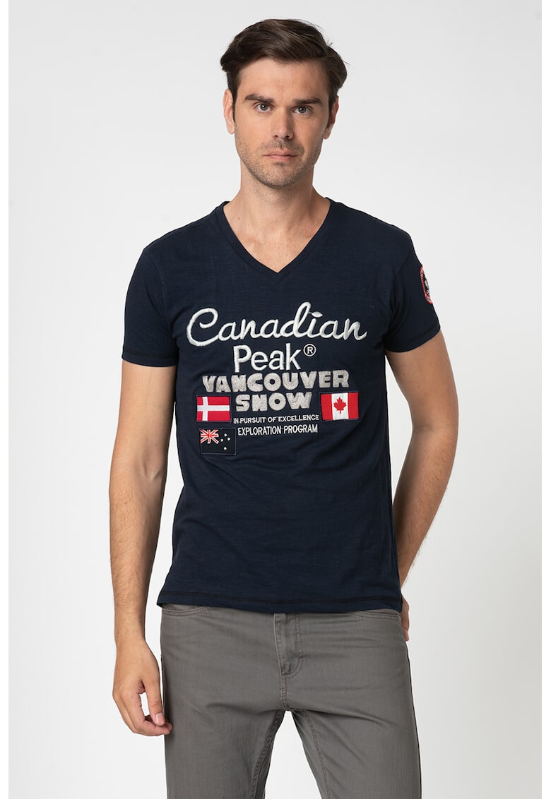 Canadian Peak Tricou cu detalii logo brodate Jechelon - Pled.ro