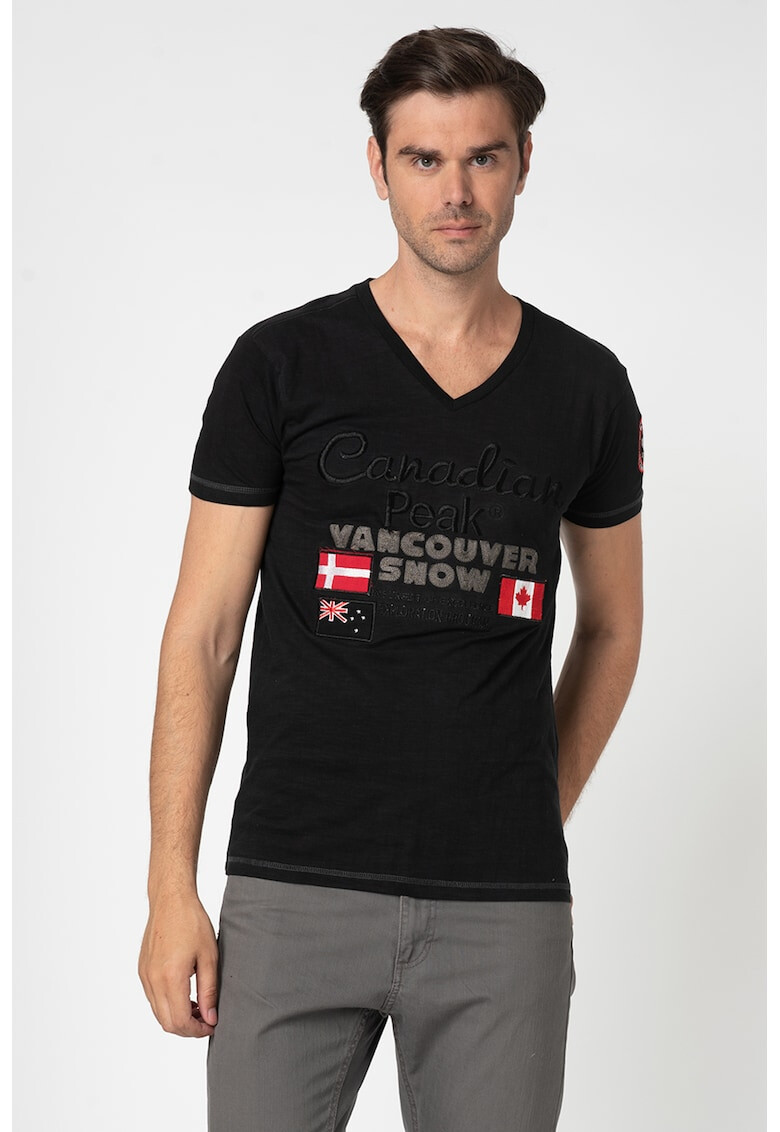 Canadian Peak Tricou cu detalii logo brodate Jechelon - Pled.ro