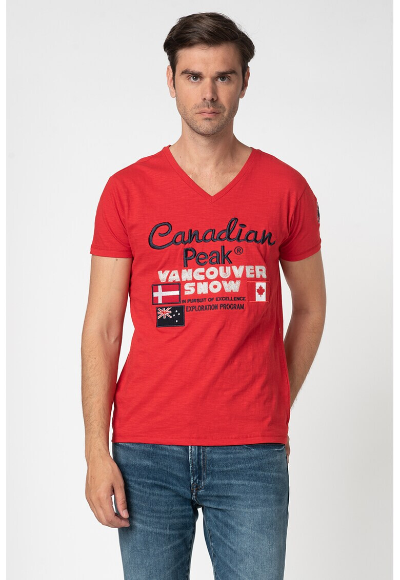 Canadian Peak Tricou cu detalii logo brodate Jechelon - Pled.ro