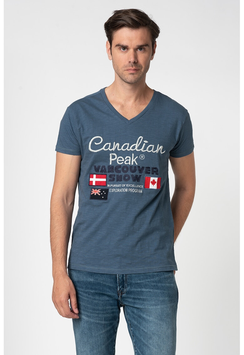 Canadian Peak Tricou cu detalii logo brodate Jechelon - Pled.ro