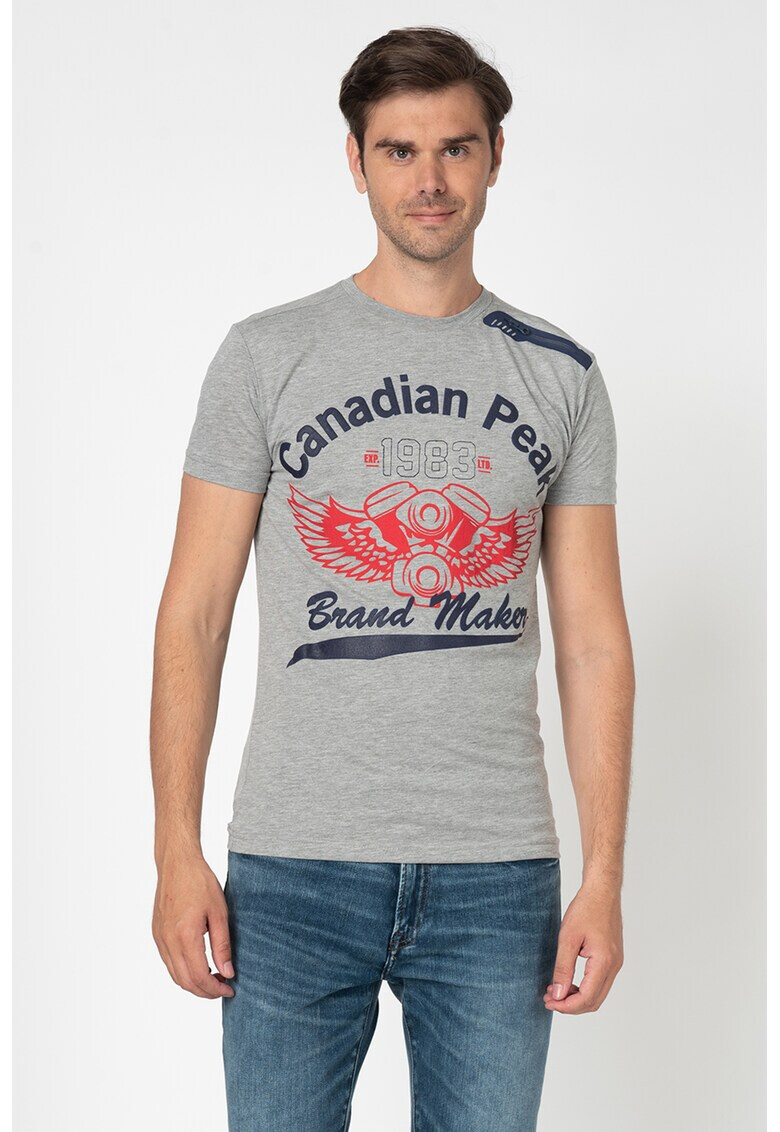 Canadian Peak Tricou cu imprimeu grafic si logo Junius - Pled.ro