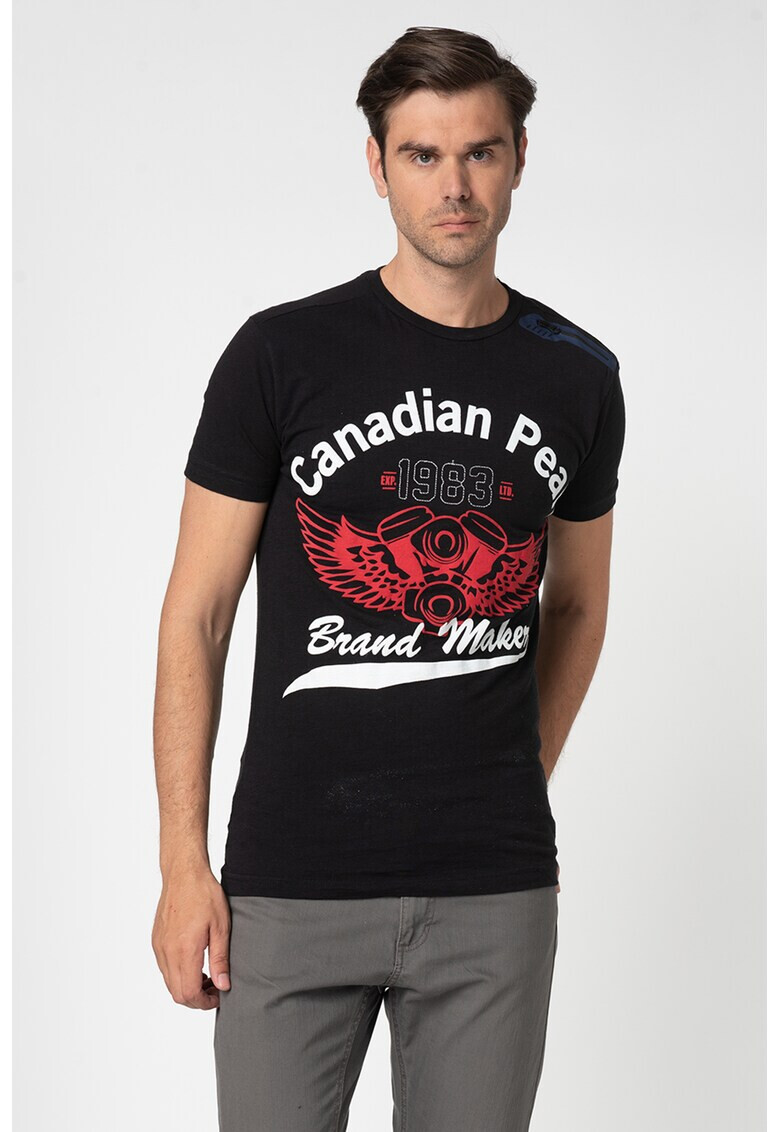 Canadian Peak Tricou cu imprimeu grafic si logo Junius - Pled.ro