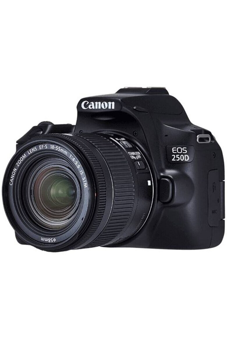 Canon Aparat foto DSLR EOS 250D 24.1 MP Wi-Fi 4K Negru + Obiectiv EF-S 18-55mm f/3.5-5.6 III - Pled.ro