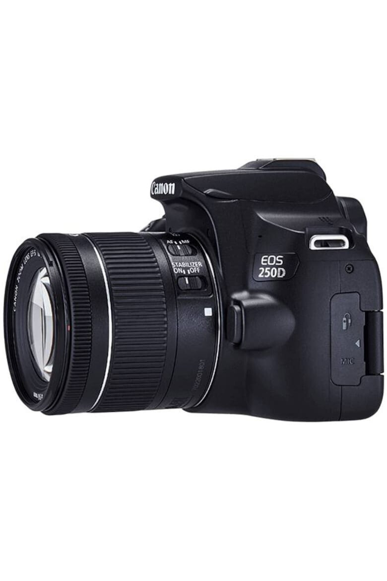 Canon Aparat foto DSLR EOS 250D 24.1 MP Wi-Fi 4K Negru + Obiectiv EF-S 18-55mm f/3.5-5.6 III - Pled.ro