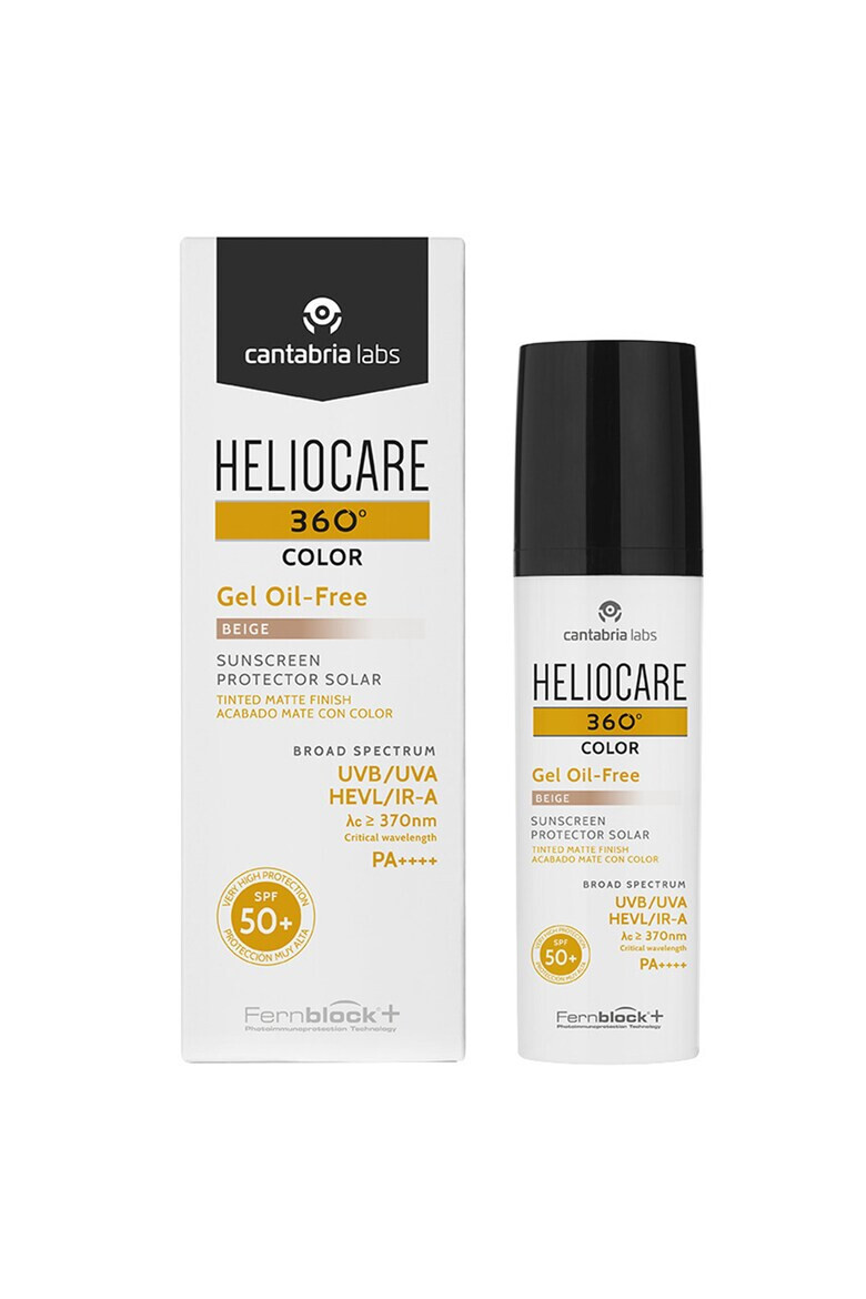 Cantabria Labs Gel oil-free cu pigmenti de colorare si efect matifiant Cantabria Heliocare 360º SPF50+ Beige 50 ml - Pled.ro