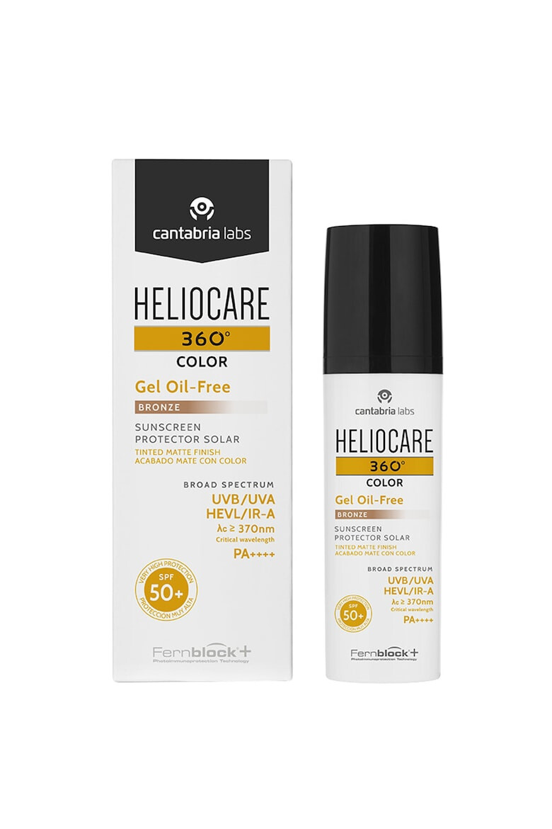 Cantabria Labs Gel oil-free cu pigmenti de colorare si efect matifiant Cantabria Heliocare 360º SPF50+ Bronze 50 ml - Pled.ro