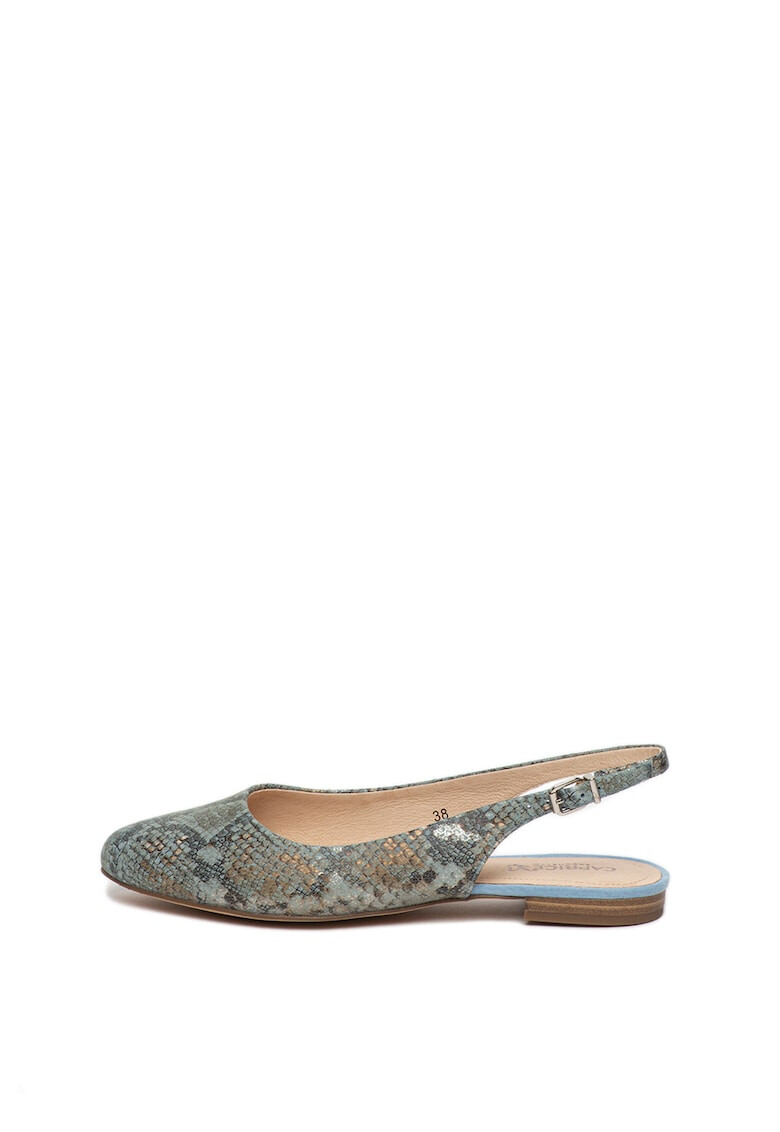 Caprice Balerini slingback de piele intoarsa cu aspect de piele de sarpe - Pled.ro