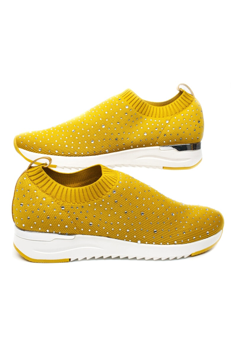 Caprice Pantofi sport dama slip on cu strasuri galben - Pled.ro