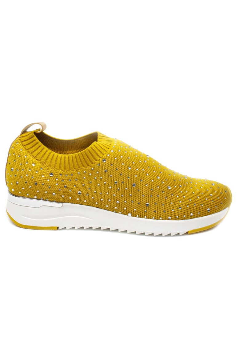 Caprice Pantofi sport dama slip on cu strasuri galben - Pled.ro